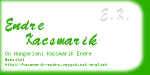 endre kacsmarik business card